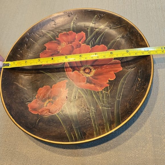 Decorative Plate in Black/Bronze w/ Poppy Design - Picture 9 of 9